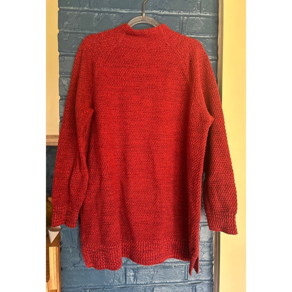 Lands' End Red Knit Sweater Mock Neck Size M Fall‎ Winter - Picture 7 of 8